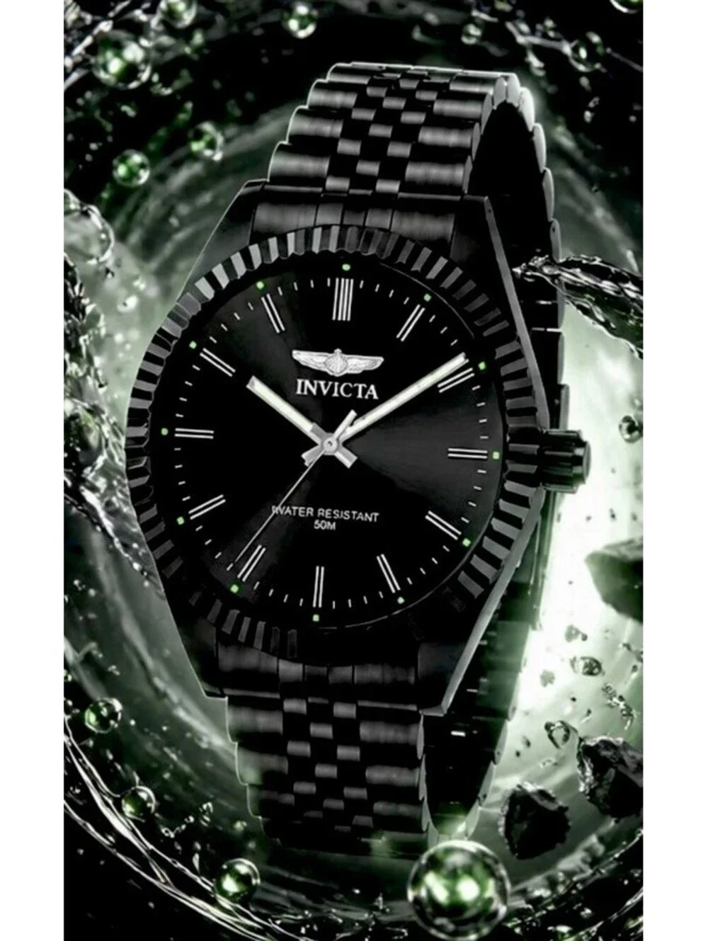 Invicta Men’s “Blackout” Watch-Specialty Serrate 43mm-Stainless Steel- (79018)
